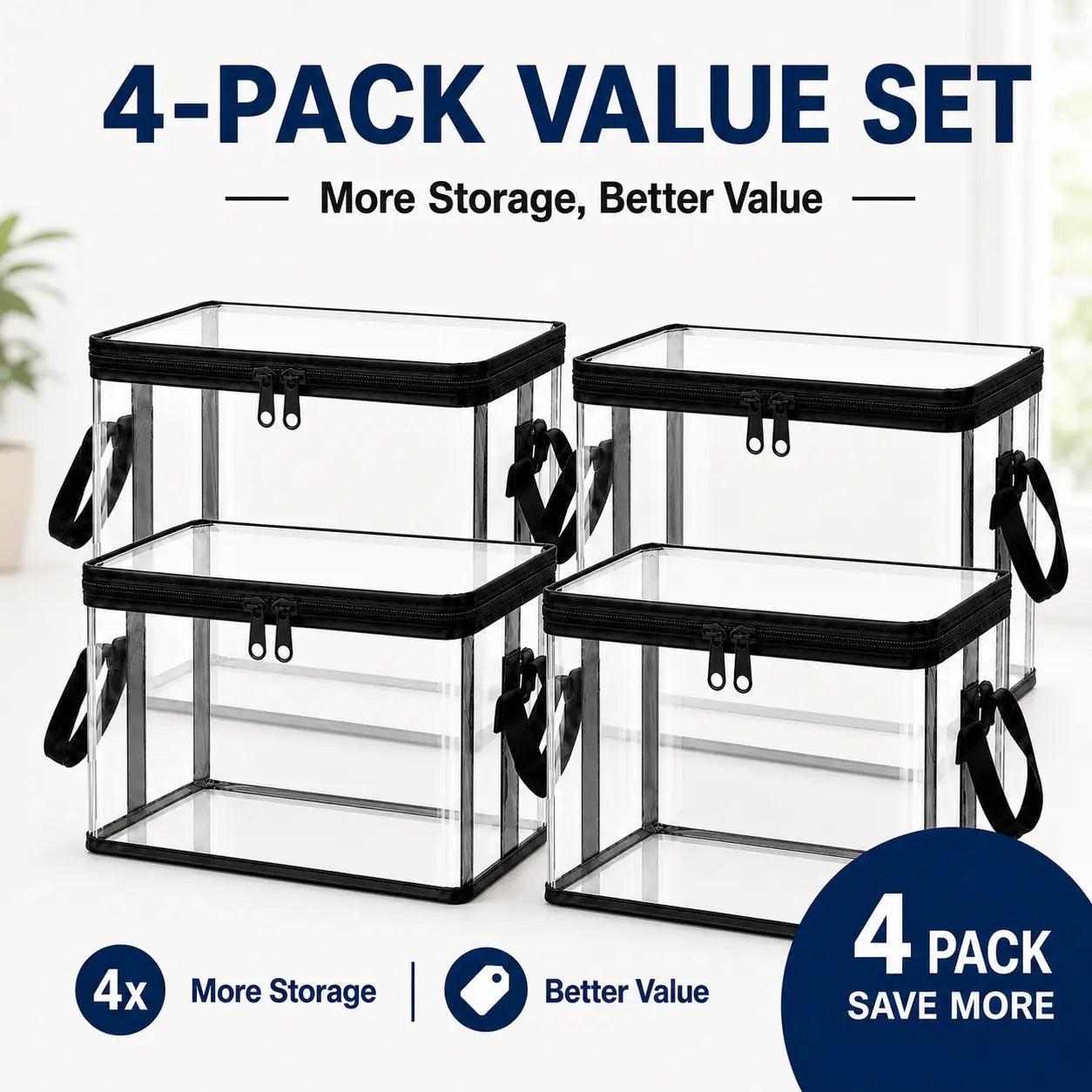 Black PVC Stuffed Animal & Doll Storage Box with Handle – Dustproof, Durable Toy Organizer for Kids’ Room, Playroom, Living Room, or Birthday Gift