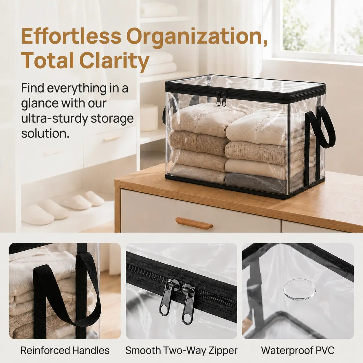 Black PVC Stuffed Animal & Doll Storage Box with Handle – Dustproof, Durable Toy Organizer for Kids’ Room, Playroom, Living Room, or Birthday Gift