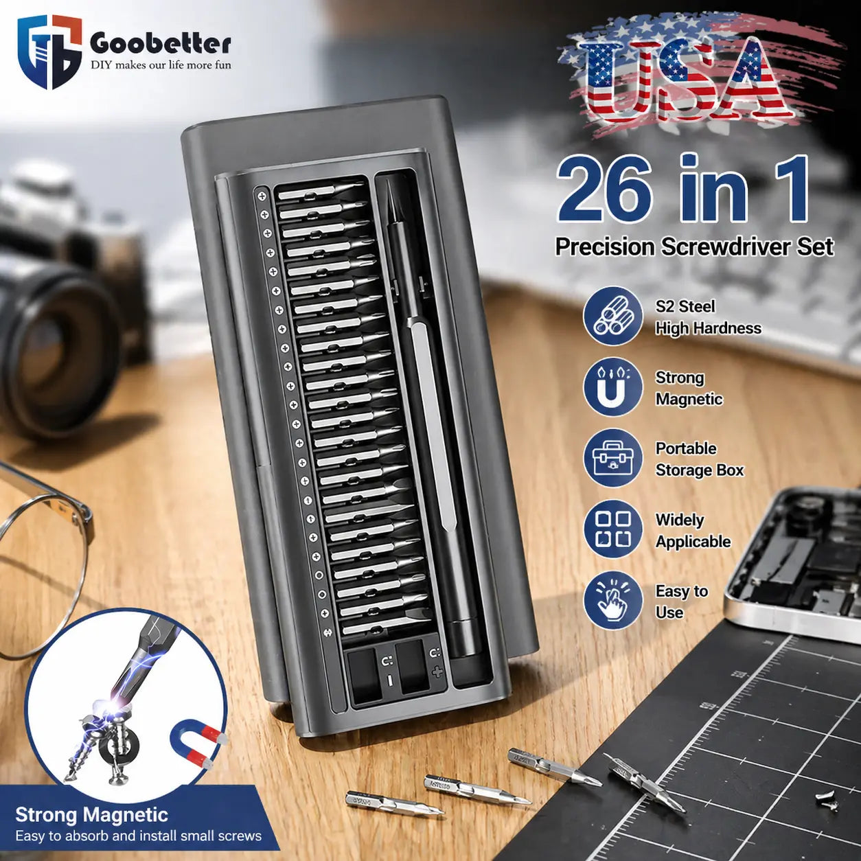Multi-Purpose 63-In-1 Magnetic Screwdriver Set, Repair Tool Kit for Phone, Laptop, DIY