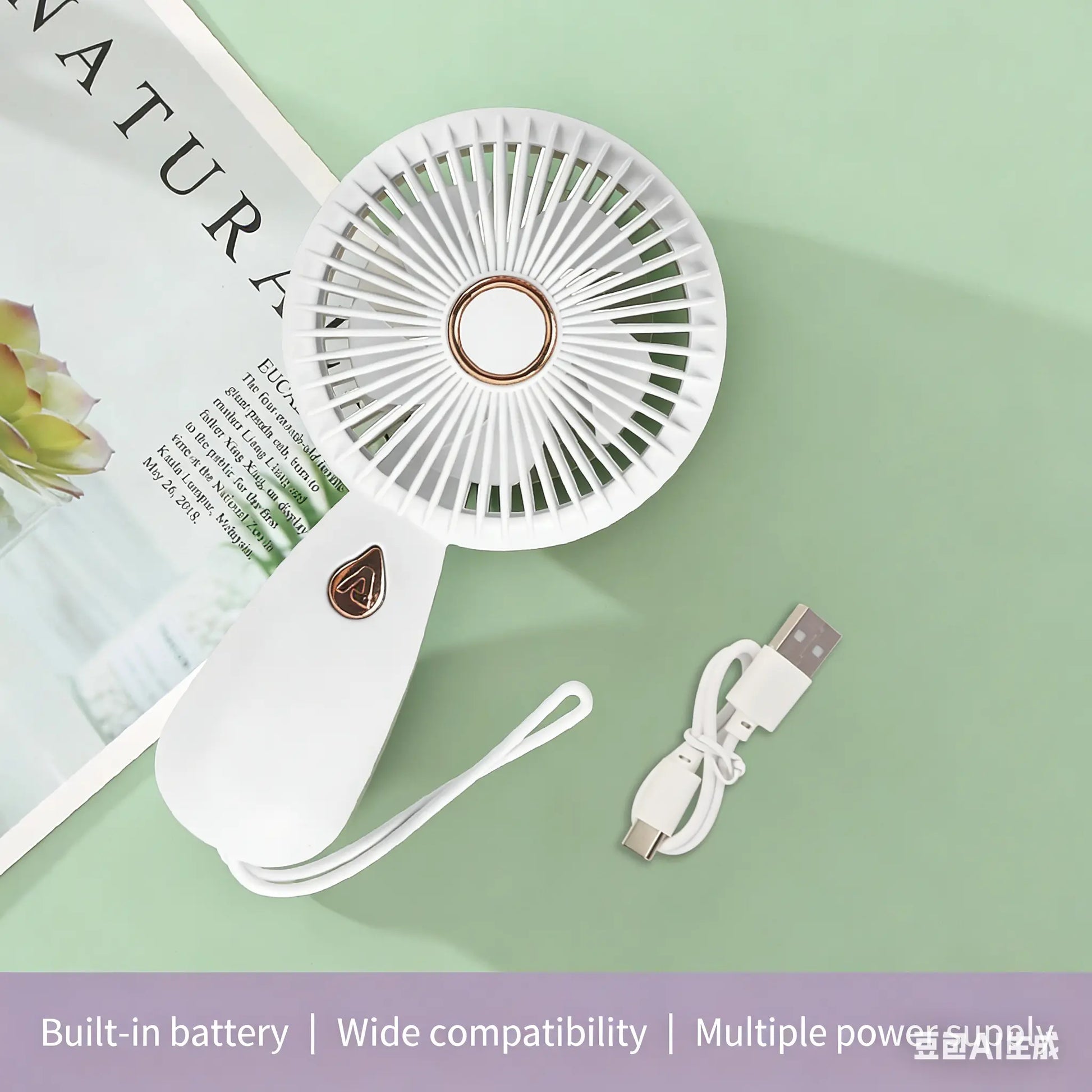 Portable Handheld Turbo Fan, 5 Gear Wind Hand Fan, Handheld Fan, Portable Mini Hand Fans, USB Rechargeable Turbo Fan, Rechargeable Pocket Fan, Fan for Outdoor & Indoor, Multifunctional Cooling Fan
